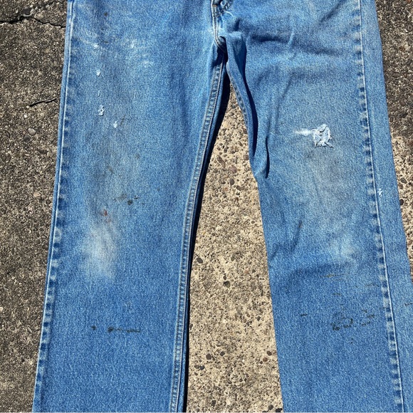 Vintage Men’s Orange Tab Levi’s 517 Bootcut Jeans Denim Size 36x30 Distressed - Picture 5 of 7